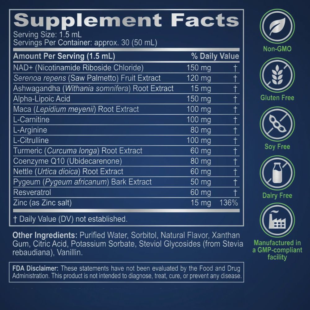 New Maximum Potency Formula - NAD+ Liquid Drops by Rejuva Labs™