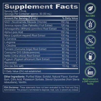New Maximum Potency Formula - NAD+ Liquid Drops by Rejuva Labs™