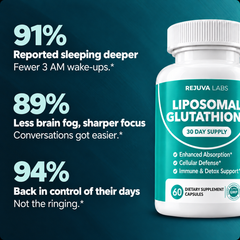 Rejuva Labs Liposomal Glutathione 1,000mg Capsules - Reduced Ringing, Better Sleep & Total Inner Ear Cell Defense